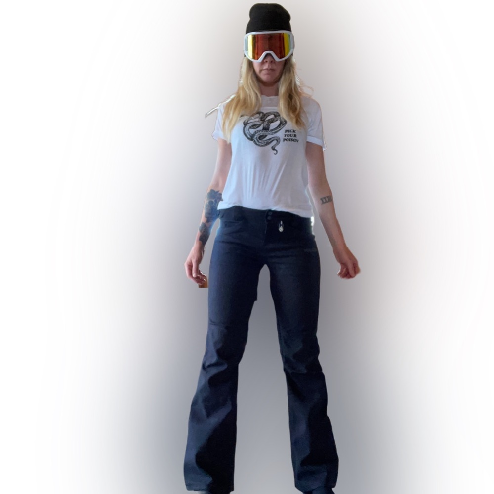 Women’s Volcom Snowboard Pants Size XS, black, slim-fit, stretch!